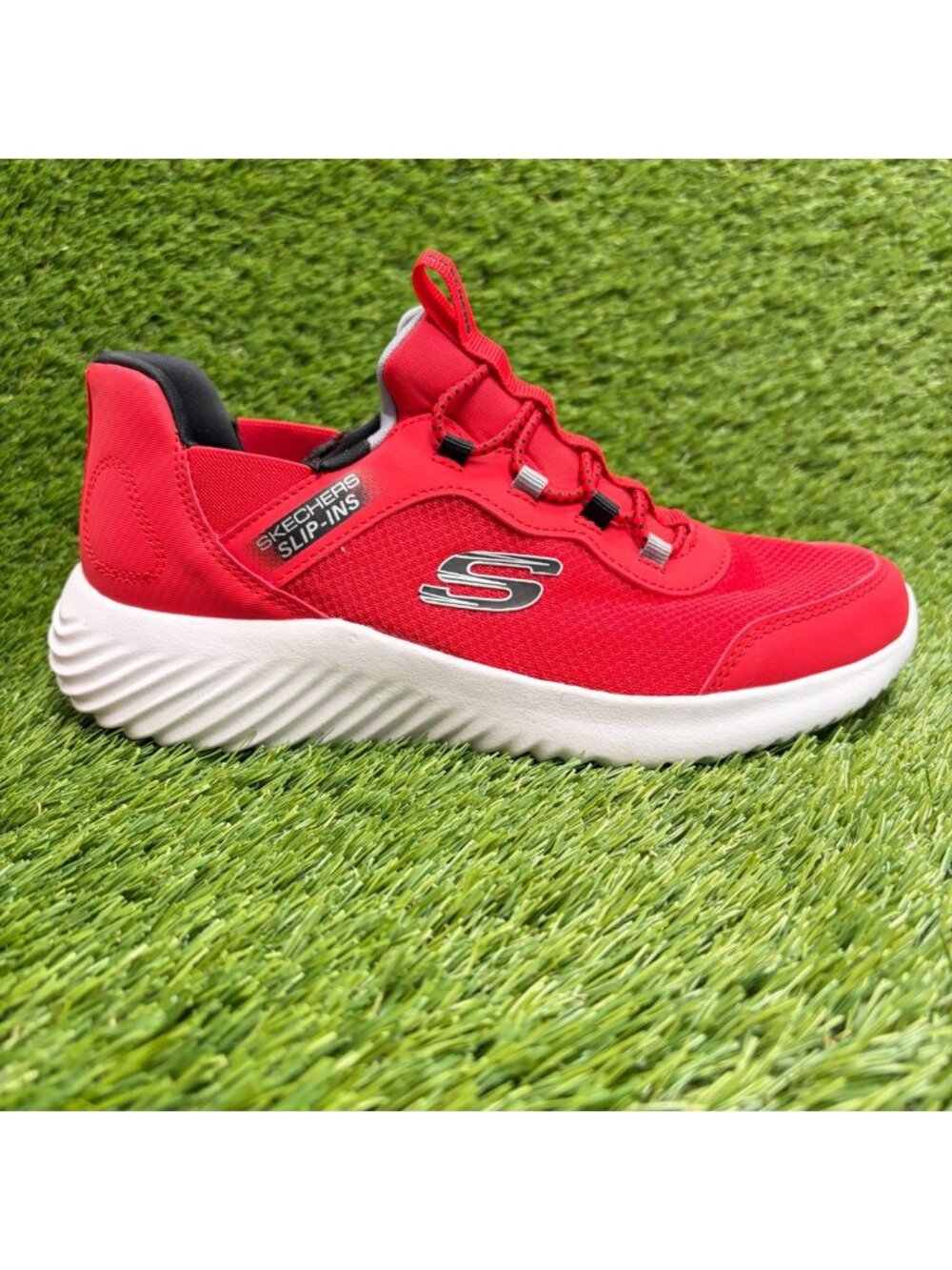 Skechers Bounder Brisk Burst Boys Size 5Y Red Athletic Running Shoes Sneakers